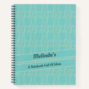 Cuaderno Cute Blue & Gold Fancy Personalizado