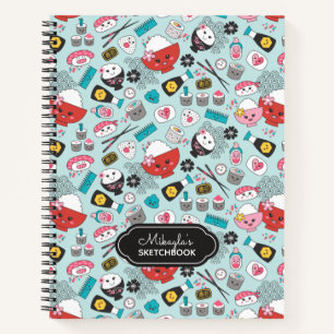 Cuaderno Cute Blue Sushi Pattern Artibook