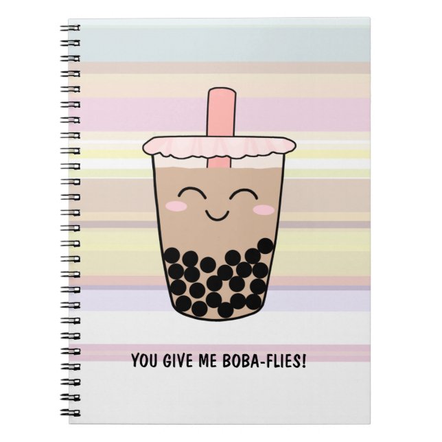Cuaderno Cute Boba Leche Tea Pun para portátil (Frente)