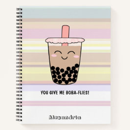 Cuaderno Cute Boba Leche Tea Pun para portátil