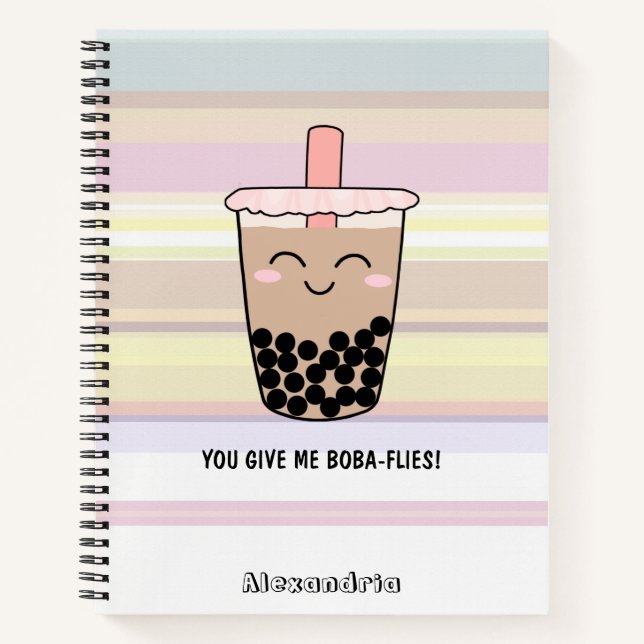 Cuaderno Cute Boba Leche Tea Pun para portátil (Anverso)