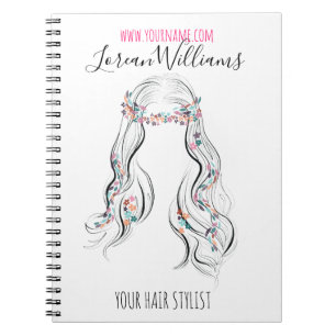 Cuaderno Cute Boho Hairstyle Boda Hair Stylist Floral
