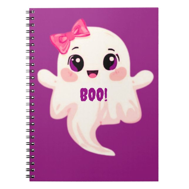 Cuaderno Cute Boo! fantasma femenino (Frente)