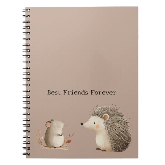 Cuaderno Cute Brown Cream Hedgehog Mouse Appreciation (Frente)