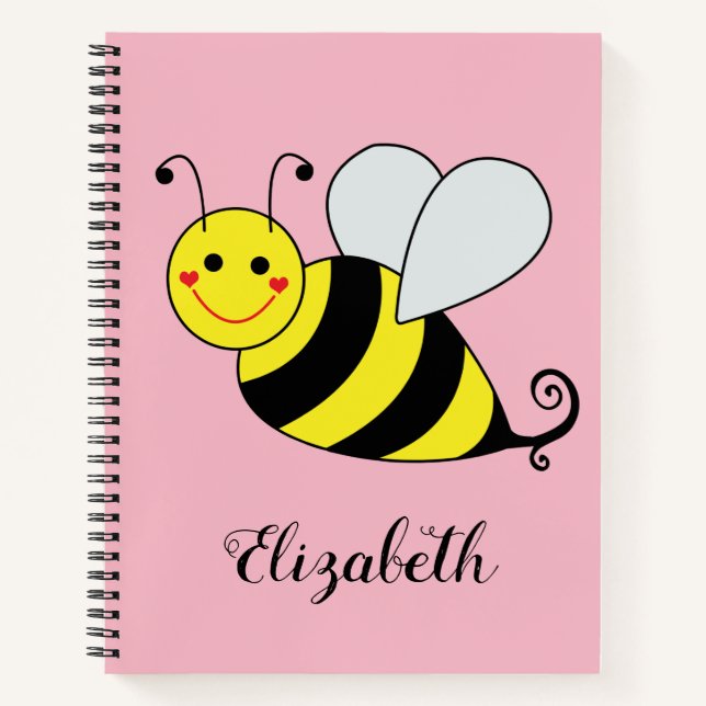 Cuaderno Cute Bumble Bee Personalizado (Anverso)