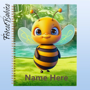 Cuaderno Cute BumbleBee Whimsical Animal Personalizado Grap