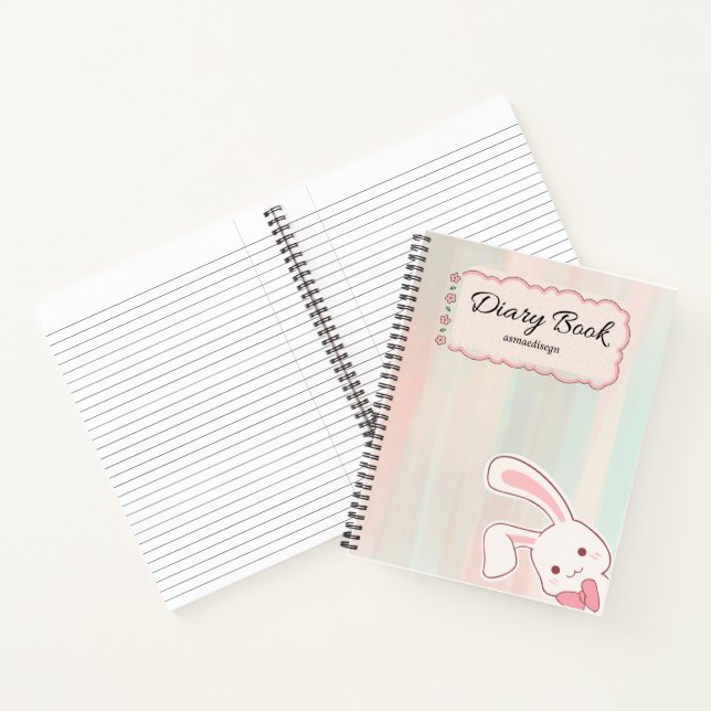 Cuaderno cute bunny diary notebook,  (Interior)
