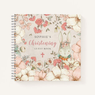 Cuaderno Cute Bunny Floral Christening Alternate Book