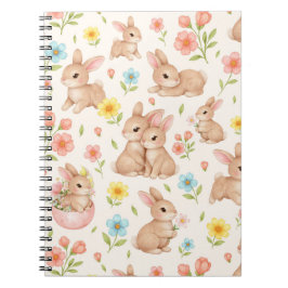 Cuaderno Cute Bunny Floral Spring Pattern