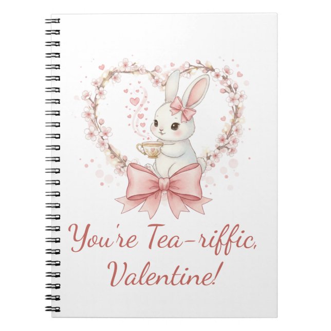 Cuaderno Cute Bunny Tea-riffic Valentine Spiral Notebook (Frente)