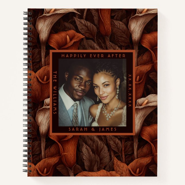 Cuaderno Cute Calla Lilies Charm Boho Wedding (Anverso)