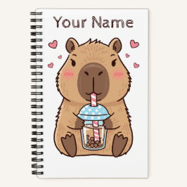 Cuaderno Cute Capybara Sipping Boba Tea
