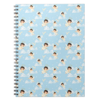 Cuaderno Cute Cartoon Angels And Doves Seamless Pattern