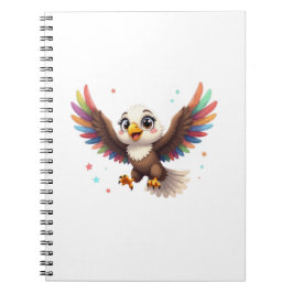 Cuaderno Cute Cartoon Eagle Flying – Friendly Vector Art
