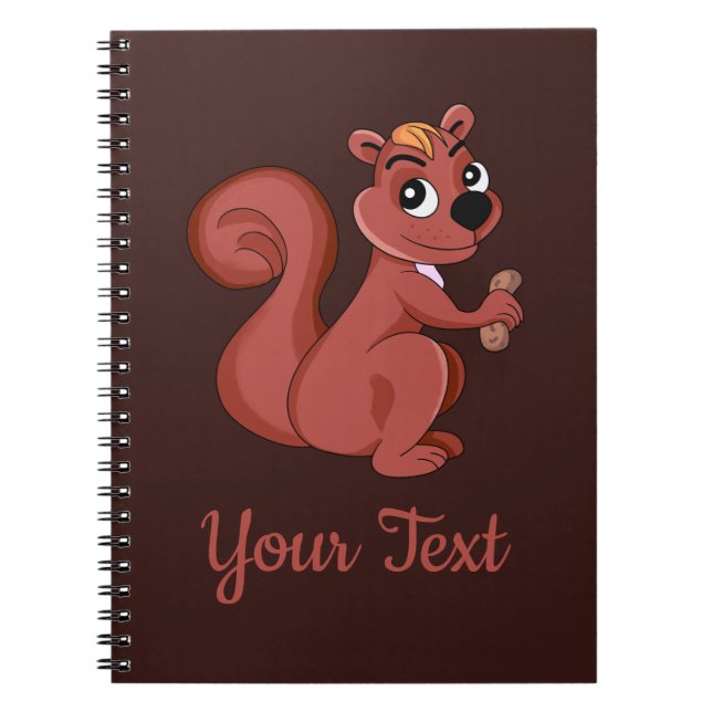 Cuaderno Cute cartoon squirrel with a peanut Photo Notebook (Frente)