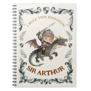 Cuaderno Cute Castillo de Caballero de Acuarela Niños Reino