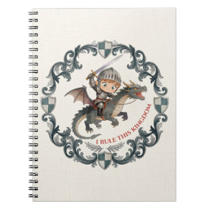 Cuaderno Cute Castillo de Caballero de Acuarela Reino de Ni