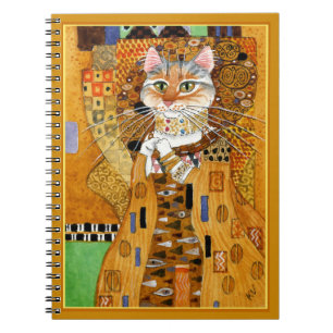 Cuaderno Cute cat Klimt "Woman in Gold" spoof Notebook