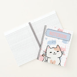 Cuaderno Cute Cat Notebook – 50 Printable Lined Pages for N