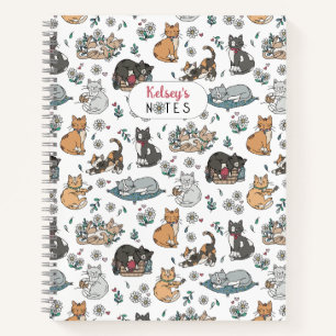Cuaderno Cute Cat Pattern Chicas Escuela
