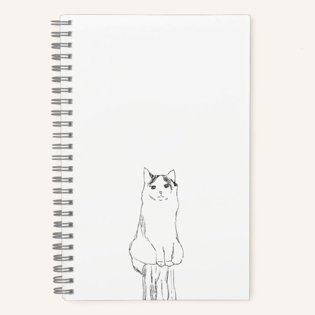Cuaderno Cute Cat Sketch Moderno (Anverso)