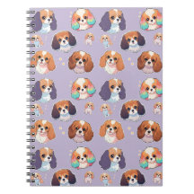 Cute Cavalier King Charles Unicorn Pastel patrón