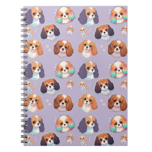 Cuaderno Cute Cavalier King Charles Unicorn Pastel patrón