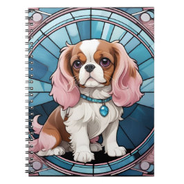 Cuaderno Cute Cavalier Rey Charles Pastel Vidrio Manchado