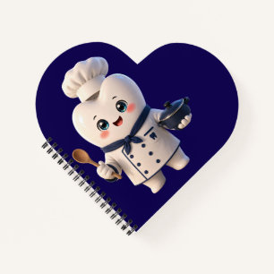 Cuaderno Cute Chef Tooth Personaje Corazón Regalo Dentista