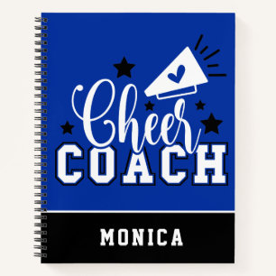Cuaderno Cute Chequeador entrenador Personalizado Azul y Ne
