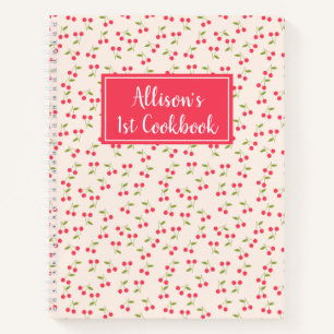 Cuaderno Cute Cherry Pattern Kitchen Poema 1ª Cookbook