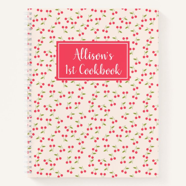 Cuaderno Cute Cherry Pattern Kitchen Poema 1ª Cookbook (Anverso)