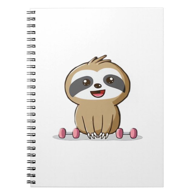 Cuaderno Cute Chibi Sloth Workout � Funny Kawaii Gym Animal (Frente)