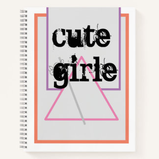 Cuaderno CUTE_CHICAS_PINK_AND_GRAY_BLACK_Spiral