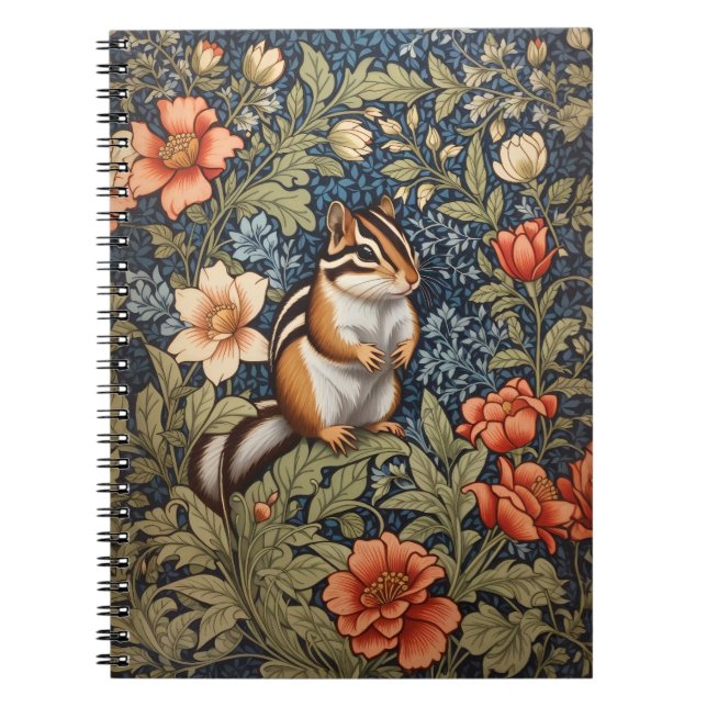 Cuaderno Cute Chipmunk William Morris Inspiró Floral (Frente)