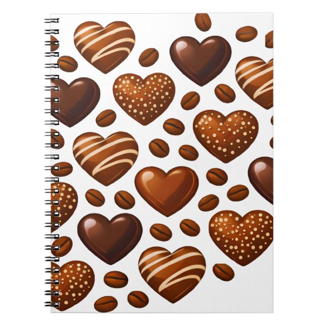 Cuaderno Cute Chocolate Hearts Notebook - Candy Love Journa (Frente)