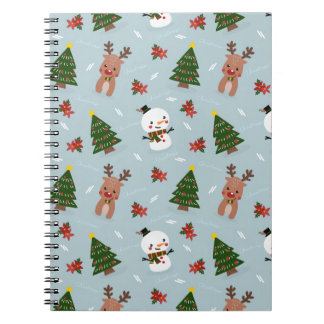 Cuaderno Cute Christmas Pattern | Snowman, Reindeer & Tree 
