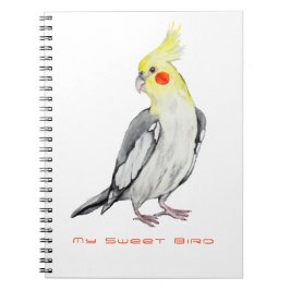Cuaderno Cute Cockatiel Watercolor Parrot.