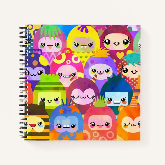Cuaderno Cute Colorful Cartoon People Characters (Anverso)