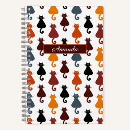 Cuaderno Cute Colorful Cat Pattern Personalized