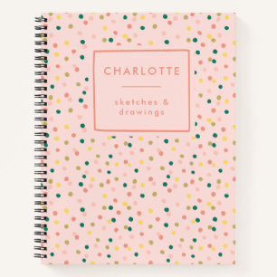 Cuaderno Cute Confetti Polka Dots Pattern Rubor Sketchbook