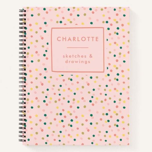Cuaderno Cute Confetti Polka Dots Pattern Rubor Sketchbook (Anverso)