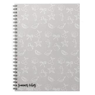 Cuaderno Cute Coquette Bows and Cherries Pattern Notebook
