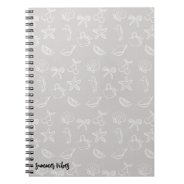 Cuaderno Cute Coquette Bows and Cherries Pattern Notebook (Frente)