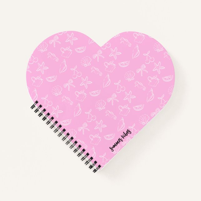 Cuaderno Cute Coquette Bows and Cherries Pattern Notebook (Anverso)