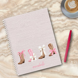 Cuaderno Cute Coquette Cowgirl Boots personalizado