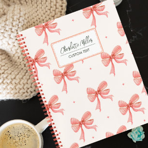 Cuaderno Cute Coquette Pink Bows Espiral