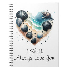 Cuaderno Cute Corazón de Concha de Mar Playa Amor Día de Sa