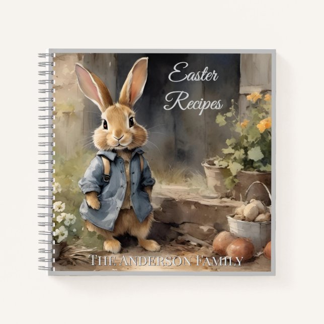Cuaderno Cute Cottage Style Bunny | Easter Family Recipe (Anverso)