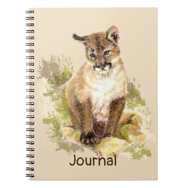 Cuaderno Cute Cougar Mountain Lion Cat Kitten (Frente)